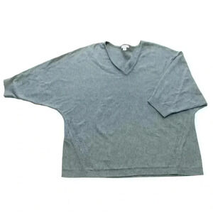 J. Jill Medium Petite Blue 3/4 Sleeve Dolman Sleeve Knit Sweater Stretch Soft